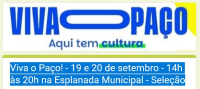 Viva o Paço! - 19 e 20 de setembro - 14h às 20h na Esplanada Municipal - Seleção