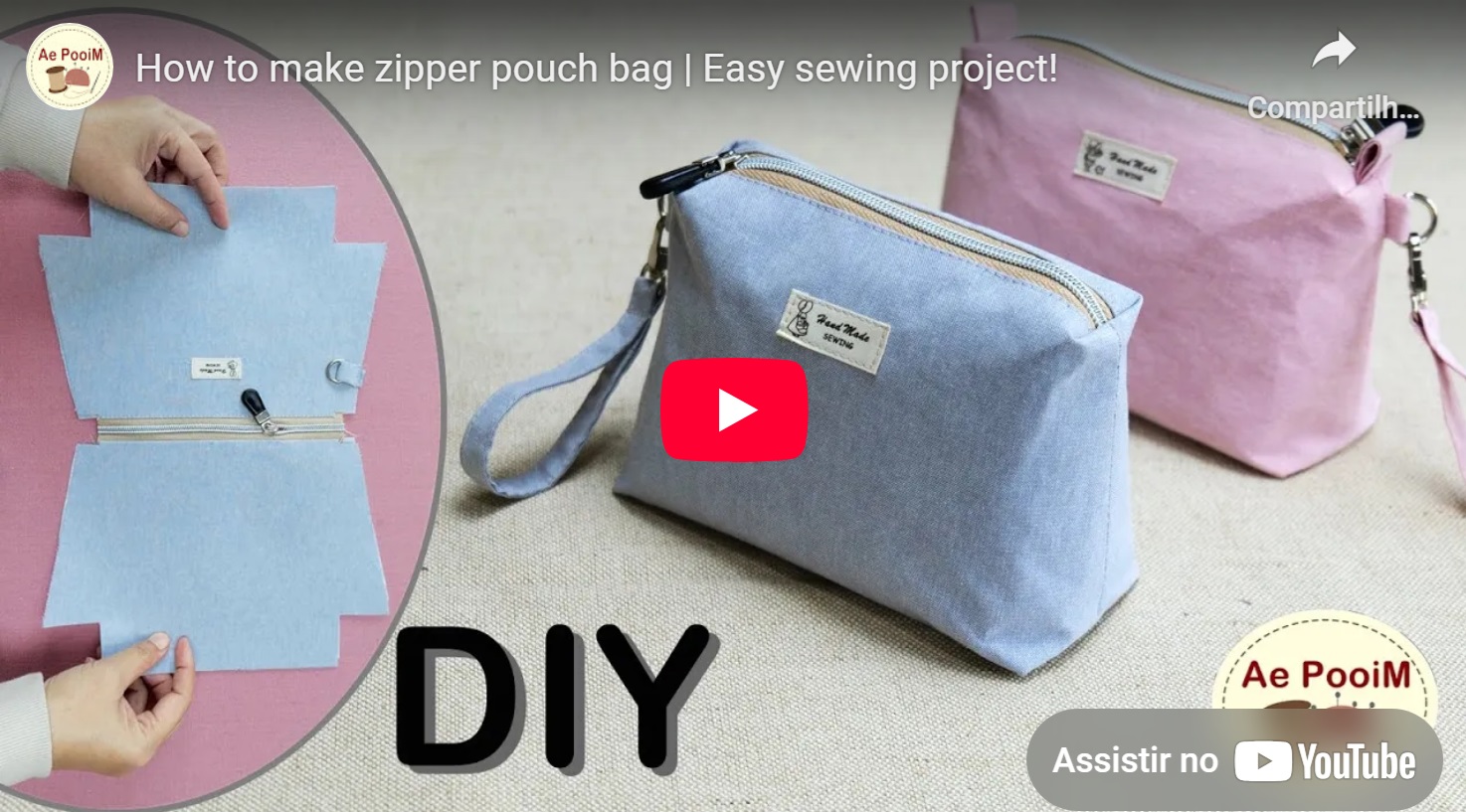 Como fazer uma linda bolsa com zíper | Projeto de costura fácil!